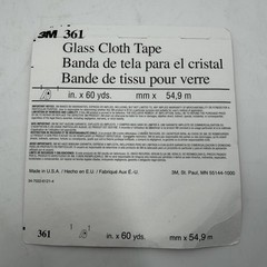 3M Glass Cloth Tape 361 White 1″ x 60 yd, 6.4 mil, 1 Roll