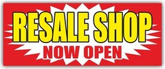 RESALE SHOP NOW OPEN Advertising Banner Vinyl Mesh Sign Custom Business Name