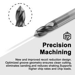 2PCS 1/2″ 4 FLUTE 90 DEGREE CARBIDE DRILL MILL – AlTiN COATED