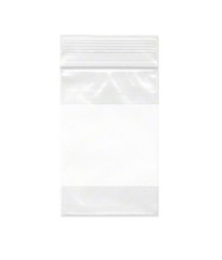 Dazzling Displays 2 Mil 2″ x 3″ Resealable Poly Bags with White Block – 100