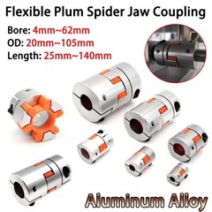 CNC Shaft Coupler Aluminum Alloy Flexible Plum Spider Jaw Coupling All Bore Size