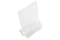 Dazzling Displays 6-Pack Acrylic 4×6 Slanted Sign Holders with Business Clear