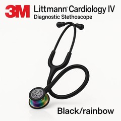 3M Littmann Cardiology IV Stethoscope, 6165, Rainbow-Finish Chestpiece Black 27″