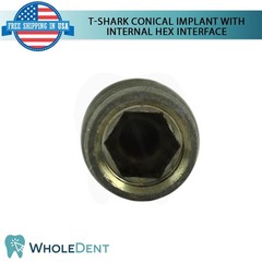 1x Dental T-shark Conical Fixture with Int Hex Connection Titanium Sterile SLA