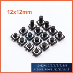 12x12mm Tactile Tact Push Button Switch 4 Pin DIP Through Hole SPST PCB Miniatur
