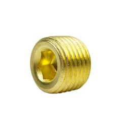 Countersunk Hex Plug 1/8″ Male NPT Brass Pipe End Fitting Cap 10 Pack