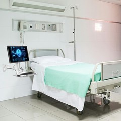 NEW Mount Plus MED02 Medical Wall Mount Workstation with Folding Keyboard Tray..