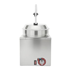 7L/1.85Gal Cheese Dispenser with Pump Commercial Stainless Steel Cheese Warmer