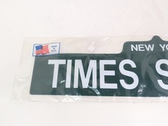 Times Square New York Street Sign Man Cave Décor Plastic Sign 4″ x 18″ Vtg USA