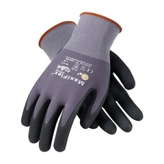 Seamless Knit Nylon Gloves With Nitrile Coat And Micro Foam Grip On Palm And Fin