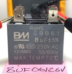 CBB61 250V 8uF250VAC Motor RUN Capacitor 4 PINS