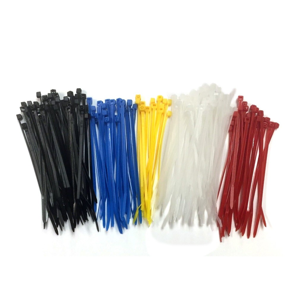 150 Count Multi-Purpose 4″ Color Cable Zip Ties Nylon Tie 5 Color Assortment BN