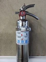 🧯NEW 2025-2.5 lb CHROME/STAINLESS STEEL ABC FIRE EXTINGUISHER W/VEHICLE BRACKET