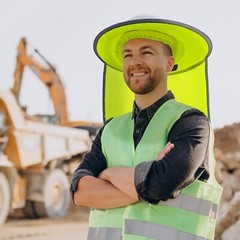EvridWear Hard Hat Sun Shade Full Brim with Reflective Stripe Neck Protection