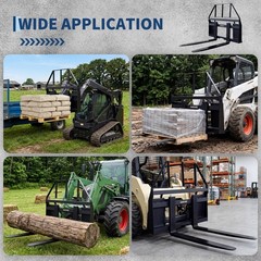 45″ Pallet Fork Frame with 48″ Fork Blades Universal Skid Steer Pallet Fork Atta