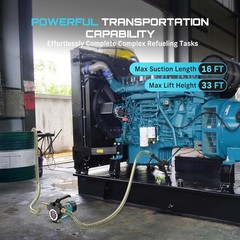 SEESII 12V DC Fuel Transfer Pump 200W 13 GPM for Diesel, Kerosene, with Nozzle