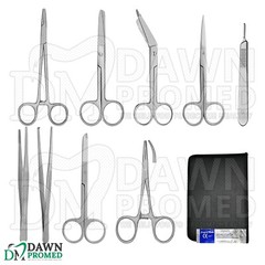 10 Pcs Minor Surgery Student Kit Medical Surgical Instruments Set German Grade