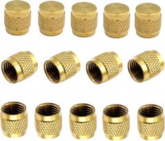60Pcs Schrader Valve Caps Brass 1/4″ Flare Round HVAC Caps with Neoprene O-Ring