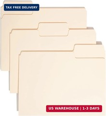 Smead SuperTab Heavyweight File Folder, Oversized 1/3-Cut Tab, Letter Size, Mani