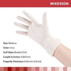 McKesson Stretch Vinyl Exam Glove Standard Cuff Length MEDIUM 100 per Box