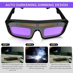 TRQWH Auto Darkening Welding Glasses True Color Solar Powered Safety Goggles
