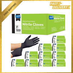 Black Nitrile Disposable Gloves, Medical Exam Grade, Powder Free, Puncture