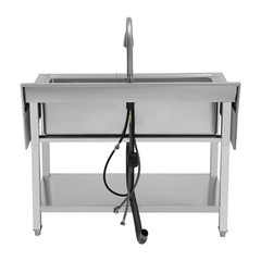Used Commercial Sink Stainless Steel Sink Single Bowl Kitchen Sink w/ Faucet