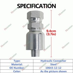 10PCS Hydraulic Hose Fitting 10643-12-12 with 3/4″ Female JIC Swivel for Parker