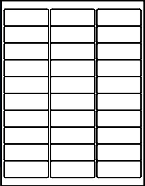 250 sheets of 2 5/8″ x 1″ White Labels (8.5″ x 11″) – 30 address labels/sheet