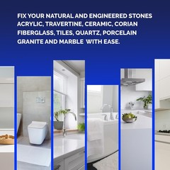 Quartz Countertop Repair Kit Clear, White Acrylic & Dark White Color Ideal a…