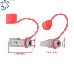 3/8″ Flat Face Hydraulic Quick Coupler Set w/ Dust Caps 3/8″ NPT