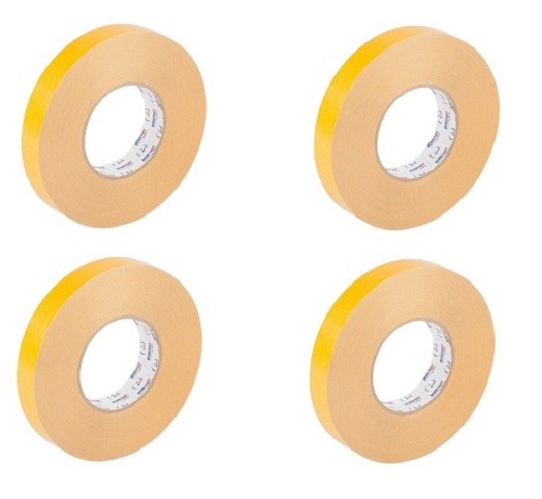 Double Sided Coated High Tack PVC Tape Adhesive 9.5Mil 1inch x 56yd (4 pack)