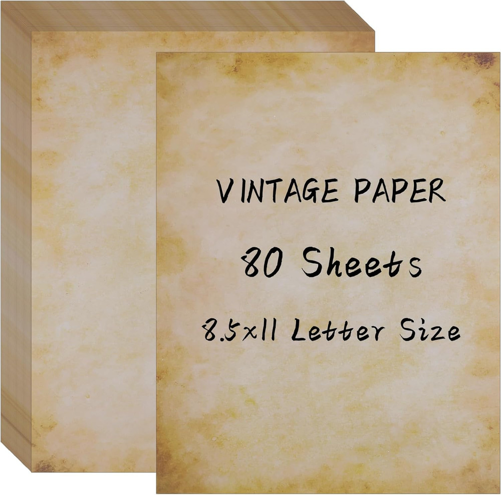 80 Sheets Vintage Paper, 8.5″X11″ Letter Size Printer Parchment Paper | Antiq…
