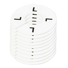 10 PC Rack Divider Size L Large White Round Ring Sizing Hanger Retail Lalbel