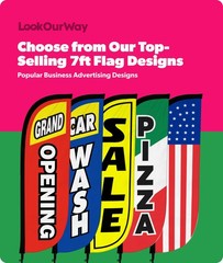 Lookourway Feather Flag Pole Kit – 7 Feet Tall Advertising Flag Banner