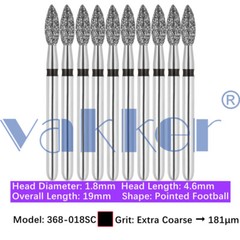 Dental Diamond Burs FG Football Egg Super Fine Medium Coarse Grit 368 369 379