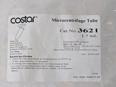(2 Bags – 1000 Total) Corning Costar 3621, 1.7mL snap cap Exp 07.24