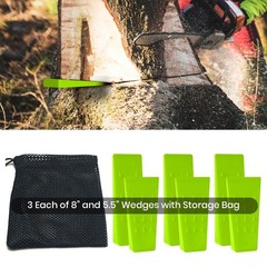 6 Pack Tree Felling Wedges with Spikes for Safe Tree Cutting â€“ 3 Each of 8â€