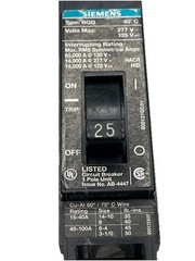Siemens BQD125 25 Amp 1P 277V AC 125V DC Breaker See Pics Details In Description