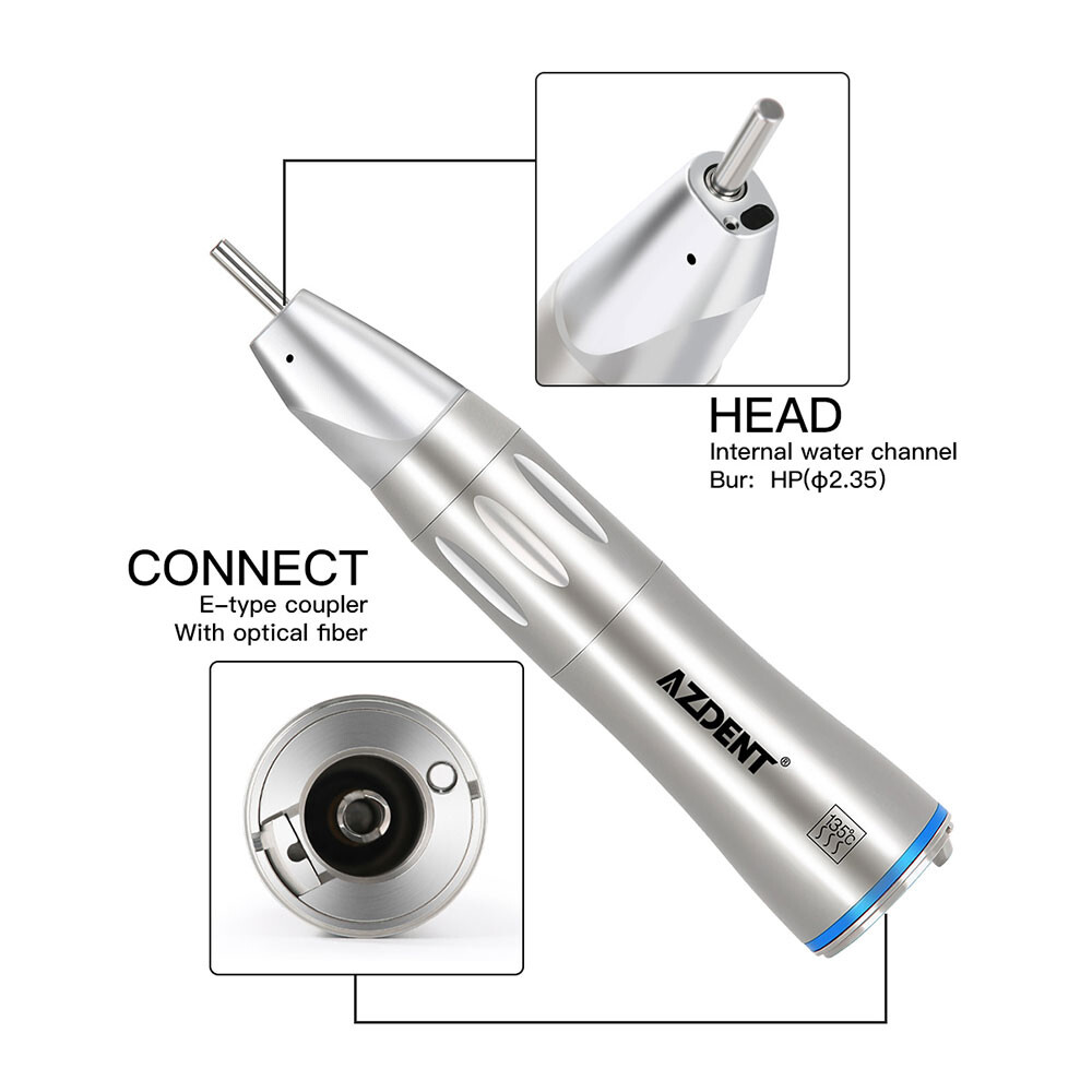 AZDENT Dental 1:1 Optic Fiber /NO inner water Low Speed Straight Nose Handpiece