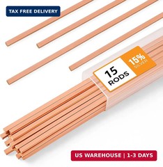 15pcs Brazing Rods AWS BCuP-5 15% Silver Solder Phos Copper Brazing Alloy Flat W