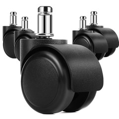Heavy Duty 2″ Office Chair Wheels – Silent Rubber Swivel Replacement Set