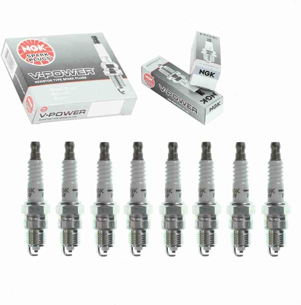 8 pc V-Power Spark Plugs compatible with F-150 5.0L 5.8L V8 1975-1996