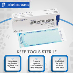 4000 Self-Sealing Sterilization Pouch, 3.5″ x 6.5″ (5.25), Paper/Blue (20 Boxes)