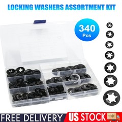 340pcs Assortment Internal Tooth Star Lock Spring Quick Washer Push On Speed Nut