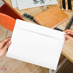 6 x 9 White Booklet Envelopes, 28w(105gsm), Gummed Seal, 100 per Pack