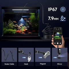 1920P HD Endoscope Borescope 8mm Inspection Snake Camera for iPhone Android iOS