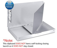 Small Aluminum Clipboard with Storage (Memo Memo Size 10.2 x 6 x 1 in, Silver