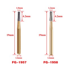 Dental Tungsten Carbide Burs High Speed Drills FG1957/FG1958 Dia. 1.6mm