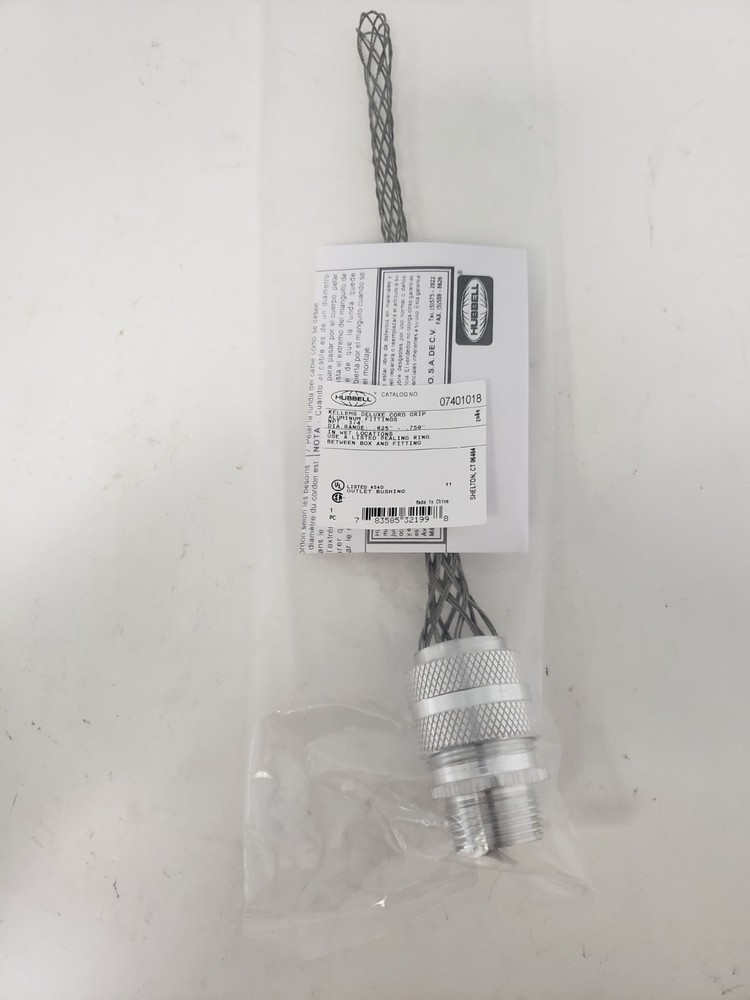 HUBBELL 07401018 DELUXE CORD GRIP ALUMINUM FITTINGS NPT 3/4″ NIB